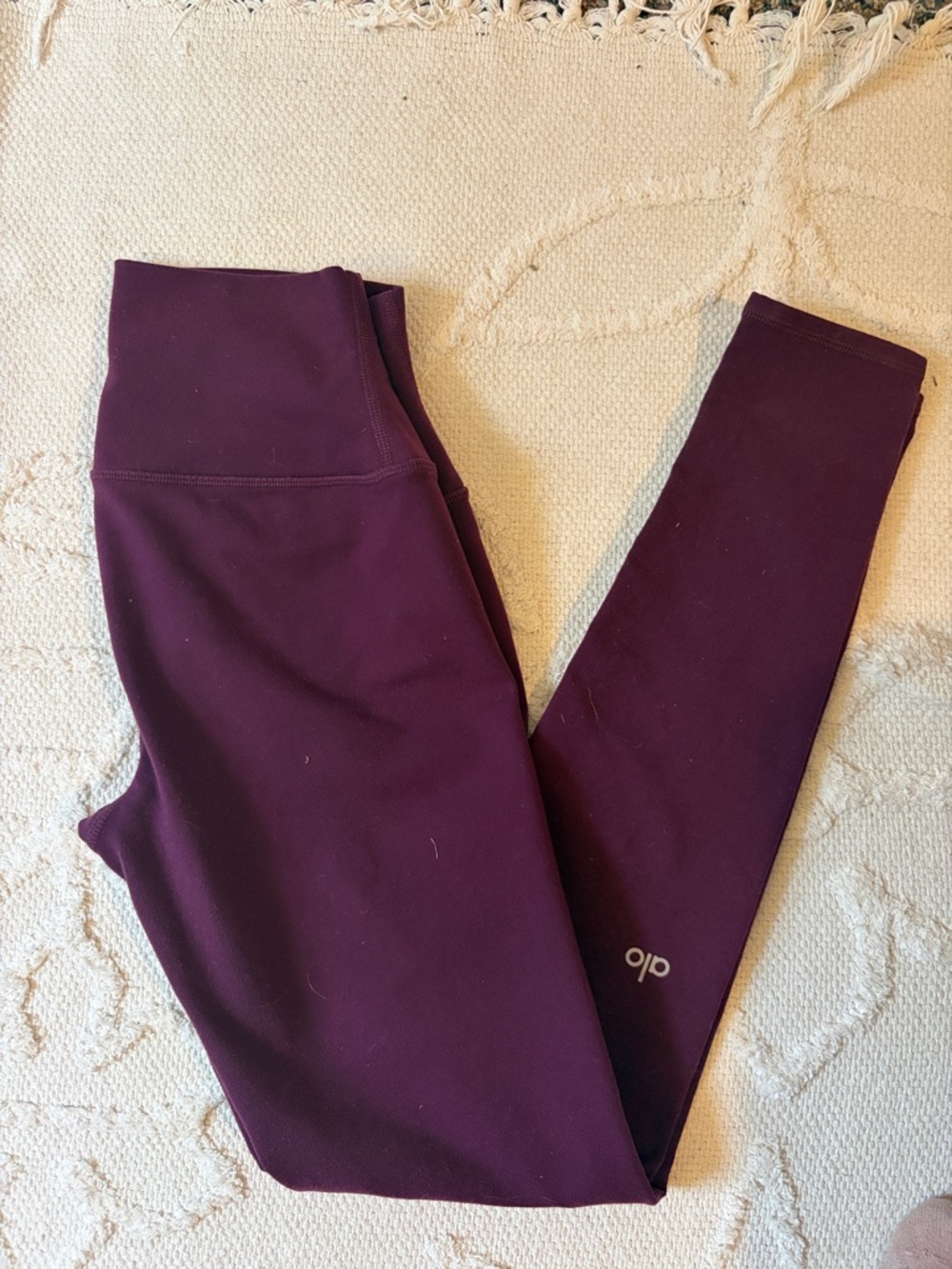 Alo yoga purple checkpoint drawstring legging with tie size S
